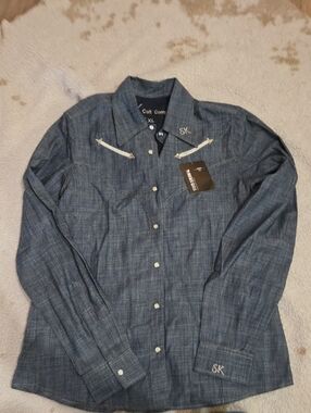 SK Colt Company Denim Western Shirt - Blue